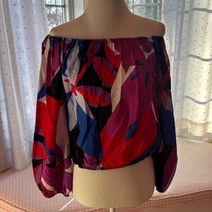 Nine West Colorful Off-Shoulder Blouse